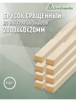 Брусок деревянный строганный хвоя 1сорт 20 х 45 х 2,0 (8шт)
