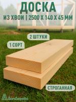 Доска строганная хвоя 1сорт 45 х140 х 2,5 (2шт)