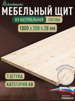 Мебельный щит хв кат. АВ 1800 х 200 х 28