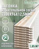 Евровагонка хвоя 12,5 х 96 х 2,1 (10шт) кат. С