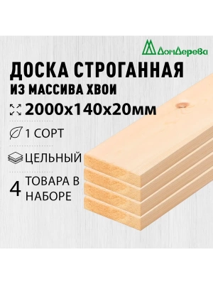 Доска строганная хвоя 1сорт 20 х140 х 2,0 (4шт)