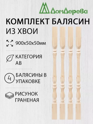 Балясина хв. 50 х 50 х 0,9 (4шт) граненая