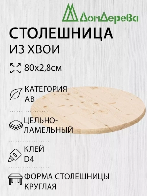 Столешница круглая хв. кат. АВ D  800 х 28